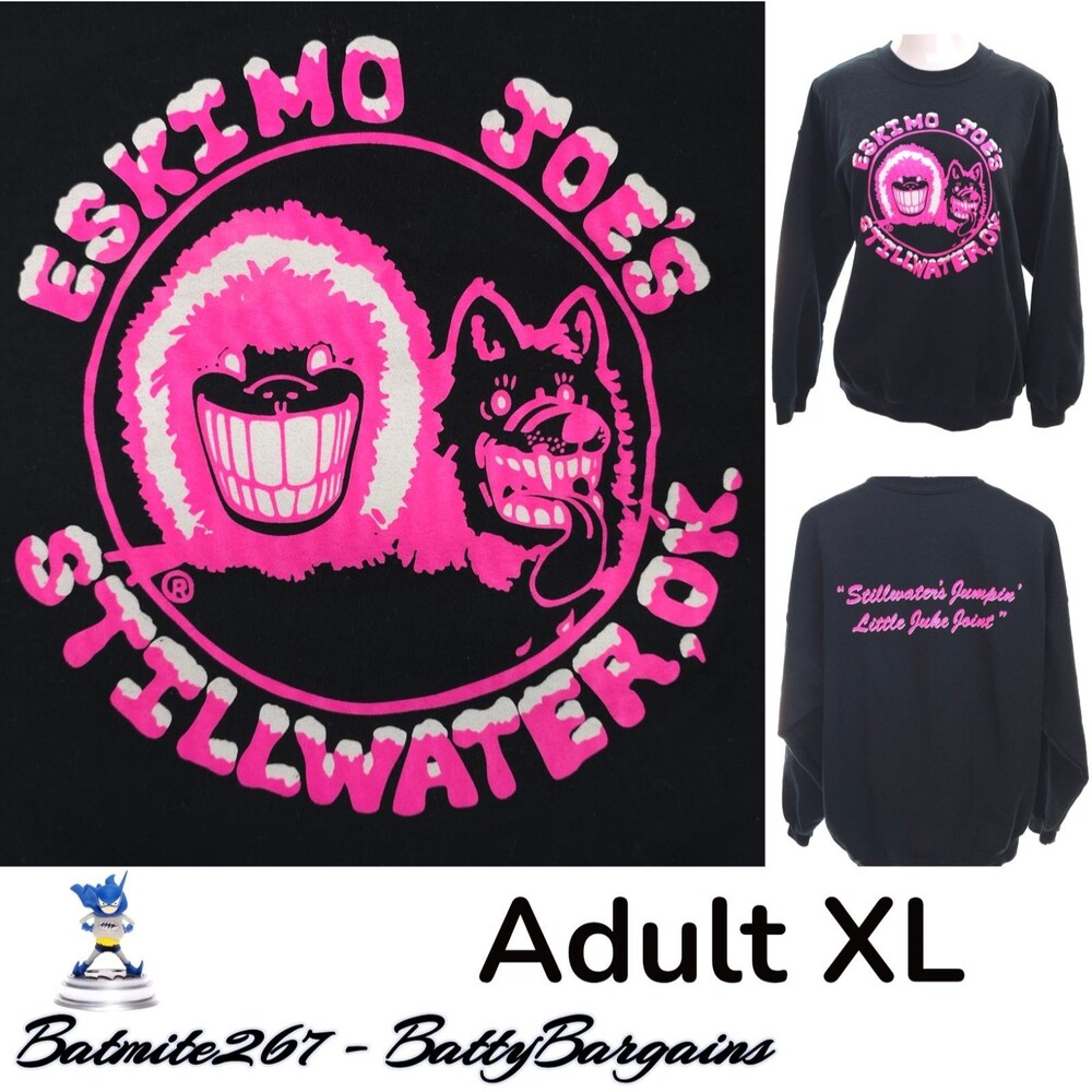 Eskimo Joe's Adult XL Mens Womens Pink Black Sweatshirt 50/50 Graphic FREE SHIP